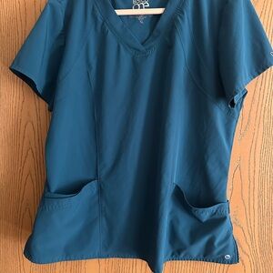(Set of 2) Barco Uniforms Women's Blue V-Neck Top